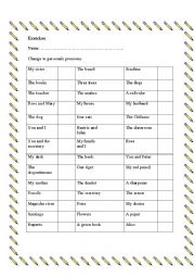 change to personal pronouns