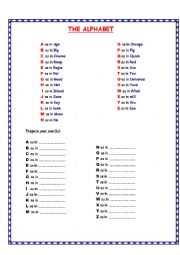 English Worksheet: THE ALPHABET