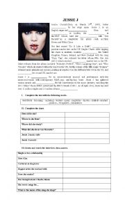 English Worksheet: Reading and Listening about Jessie J