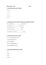 Final Exam or Practice Worksheet for PMAR of FPB