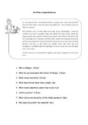 English Worksheet: daily chores