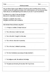 English Worksheet: Relative pronouns