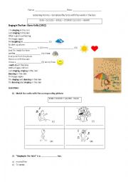 English Worksheet: Singing in the Rain - Listening Activity