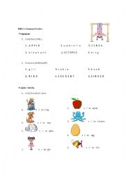 English Worksheet: alphabet + nouns