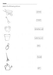 English Worksheet: Gardening Tools