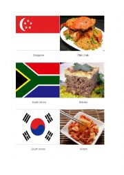 English Worksheet: National Flag and National Dish Flashcards 05