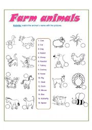 English Worksheet: Farm Animals