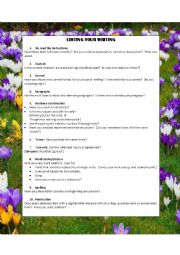 English Worksheet: EDIT YOUR WRITING