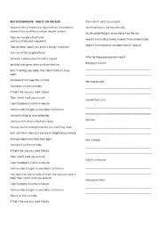 English Worksheet: 7 popular songs for teenager/adult students