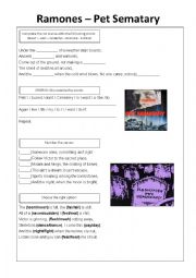 English Worksheet: Ramones - Pet Sematary