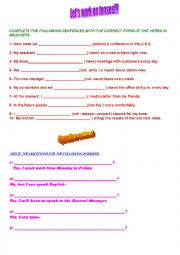 English Worksheet: Practice for elementary business english students