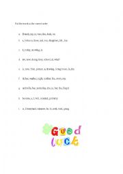 English Worksheet: Word Order