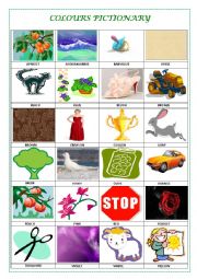 English Worksheet: COLOURS PICTIONARY