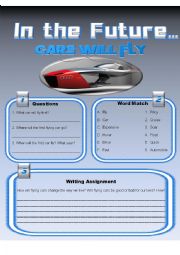 English Worksheet: The Future - Flying Cars