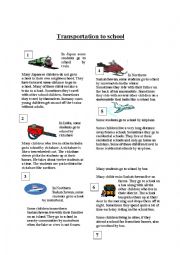 English Worksheet: Transportation to School