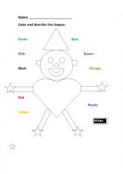 English Worksheet: Colors and Shapes