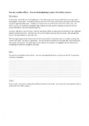 English Worksheet: police officer interrogation