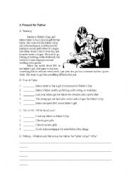 English Worksheet: farhers gift