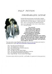 English Worksheet: Pulp Fiction the Hamburger Scene