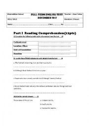 English Worksheet: test