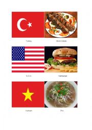 English Worksheet: National Flag and National Dish Flashcards 06 (LAST PAGE)