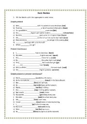 English Worksheet: Basic review