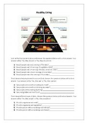 English Worksheet: Healthy Living