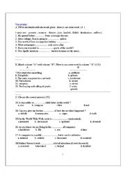 English Worksheet: english exam