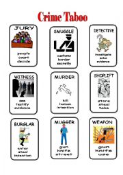 English Worksheet: Crime Taboo 1/2