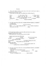 English Worksheet: Present Continuous &Present Simple