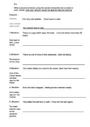 English Worksheet: Modals