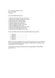 English Worksheet: Superlatives