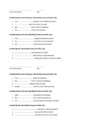 English Worksheet: short test on irregular verbs