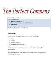 English Worksheet: The perfect company 