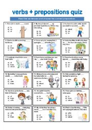 VERBS + PREPOSITIONS QUIZ