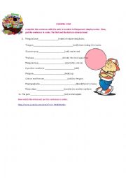 English Worksheet: Chewing Gum