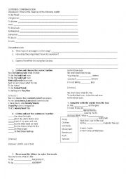 English Worksheet: Behind Blue Eyes