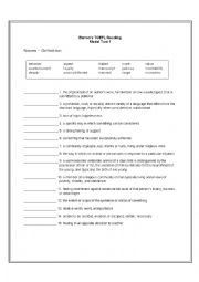 BARRONS TOEFL Reading Vocabulary Model Test 1