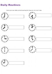 English Worksheet: Daily Routines