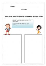 English Worksheet: Color and things