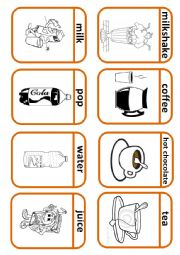 English Worksheet: Go fish- drinks