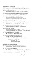 English Worksheet: Comma and Semi-Colon Rules