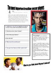 English Worksheet: Brazilian Soccer players Neymar and Pele