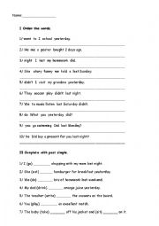 English Worksheet: Simple Past Excercise