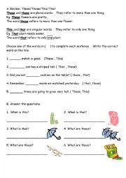 English Worksheet: Demonstratives+Question Word (What)