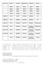English Worksheet: Timetable