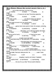 English Worksheet: More Choice: Choose the correct answer from a, b, c or d