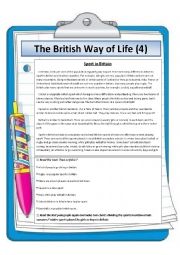 English Worksheet: The British Way of Life (4) : Sport in Britain