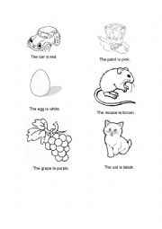 English Worksheet: Colour the object