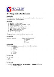 English Worksheet: Greetings and Introductions